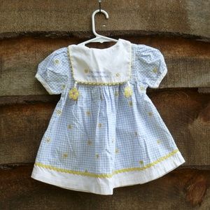 Vintage 2Pc. Blue Check Dress Outfit By Okie Dokie